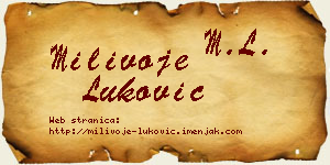 Milivoje Luković vizit kartica